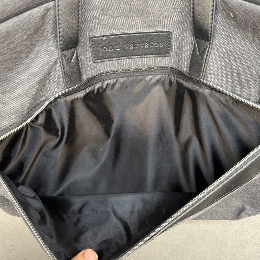 John Varvatos Gray Laptop Briefcase Tote Bag‎ Business Work Travel